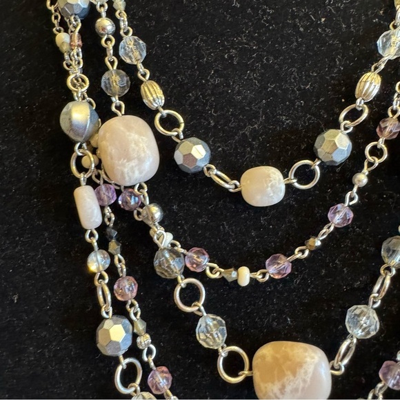 5-Strand Genuine Jade Gemstone Beaded Lia Sophia "Sugar Plum" Statement Necklace - Picture 6 of 16